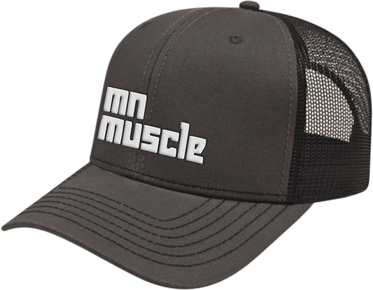 MN Muscle Snapback Trucker Hat Charcoal/Black