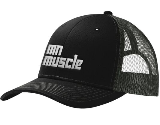 MN Muscle Snapback Trucker Hat Black/Grey Steel